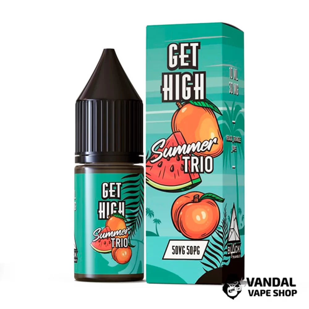 Рідина Get High - 10 мл НА СОЛьовому НіКОТИНі 50 мг зі смаком манго, кавуна та полуниці