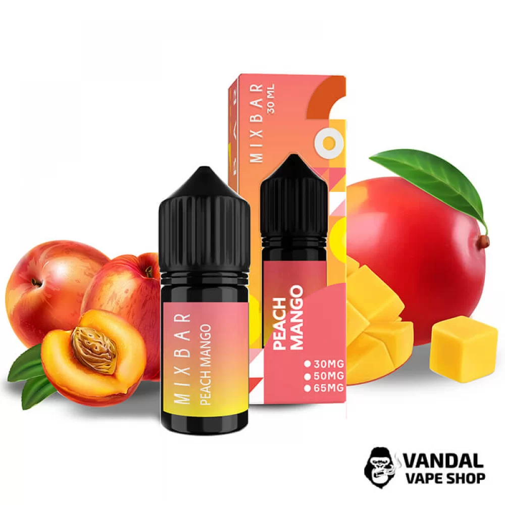 Жидкость Mix Bar 30 мл 65 мг на солевом никотине со вкусом персика та манго