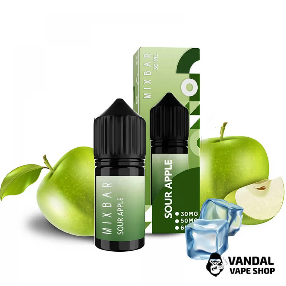 Жидкость Mix Bar 30 мл 50 мг на солевом никотине со вкусом яблока с холодком