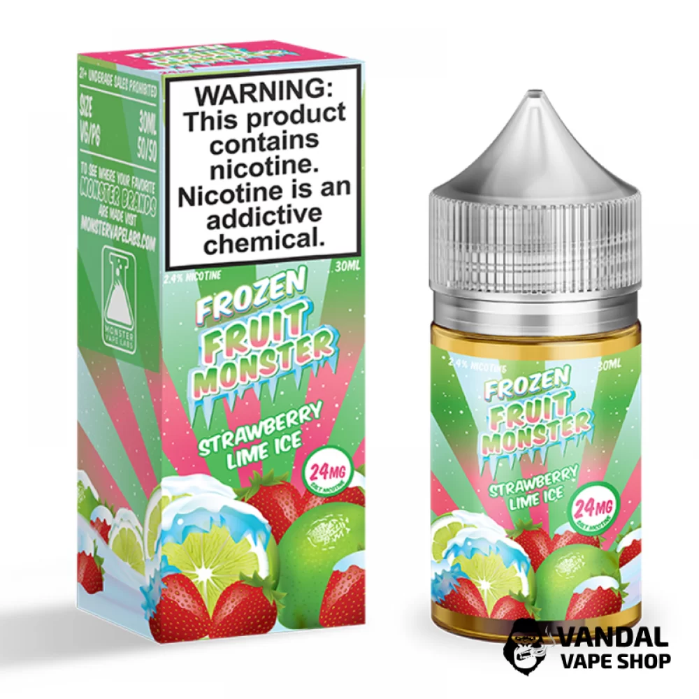 Премиальная солевая жидкость Frozen Fruit Monster Salt 30 мл 48 мг со вкусом клубники и киви с холодком Премиальная солевая жидкость Frozen Fruit Monster Salt 30 мл 48 мг со вкусом клубники и киви с холодком