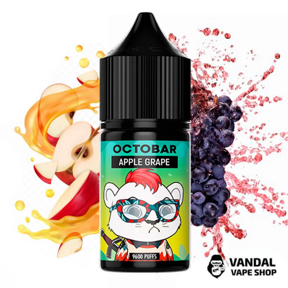 ЖИДКОСТЬ Octobar 30 мл НА СОЛЕВОМ НИКОТИНЕ 50 мг со вкусом яблока и винограда ЖИДКОСТЬ Octobar 30 мл НА СОЛЕВОМ НИКОТИНЕ 50 мг со вкусом яблока и винограда
