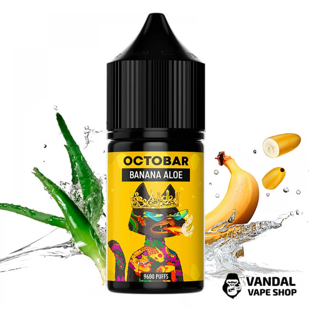 Рідина Octobar 30 мл НА СОЛьоВОМу НіКОТИНі 50 мг зі смаком банану, ананасу та алое Рідина Octobar 30 мл НА СОЛьоВОМу НіКОТИНі 50 мг зі смаком банану, ананасу та алое