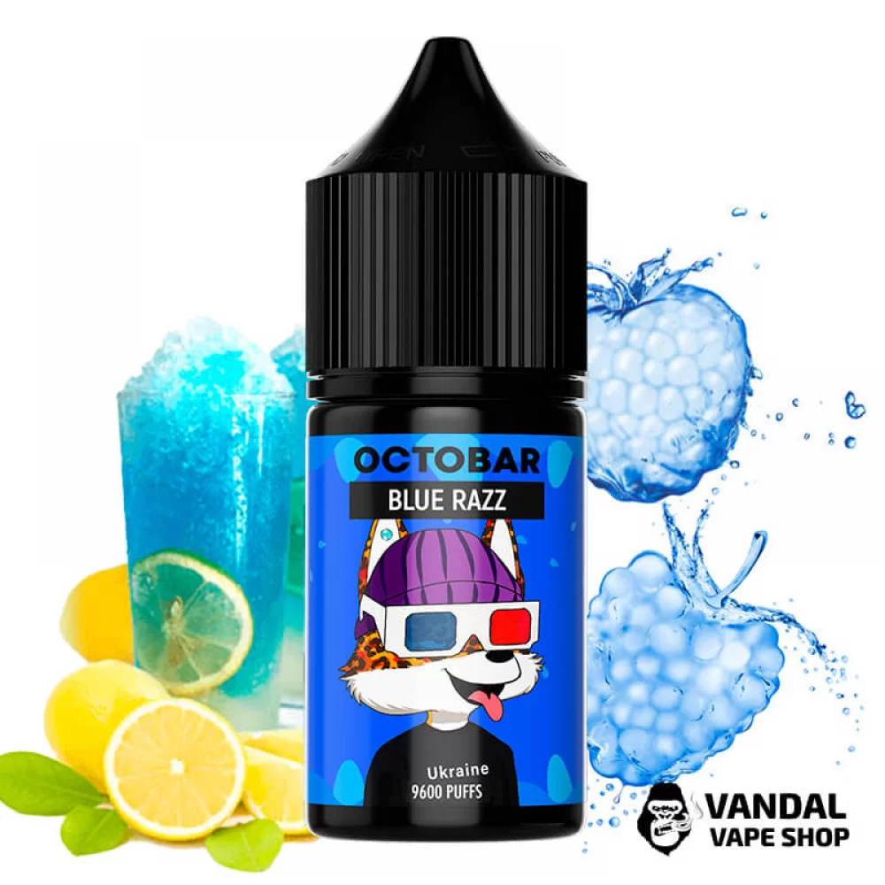 Рідина Octobar 30 мл НА СОЛьоВОМу НіКОТИНі 50 мг зі смаком лимонаду з блакитної малини Рідина Octobar 30 мл НА СОЛьоВОМу НіКОТИНі 50 мг зі смаком лимонаду з блакитної малини
