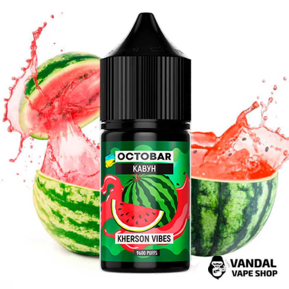 ЖИДКОСТЬ Octobar 30 мл НА СОЛЕВОМ НИКОТИНЕ 50 мг со вкусом арбуза ЖИДКОСТЬ Octobar 30 мл НА СОЛЕВОМ НИКОТИНЕ 50 мг со вкусом арбуза