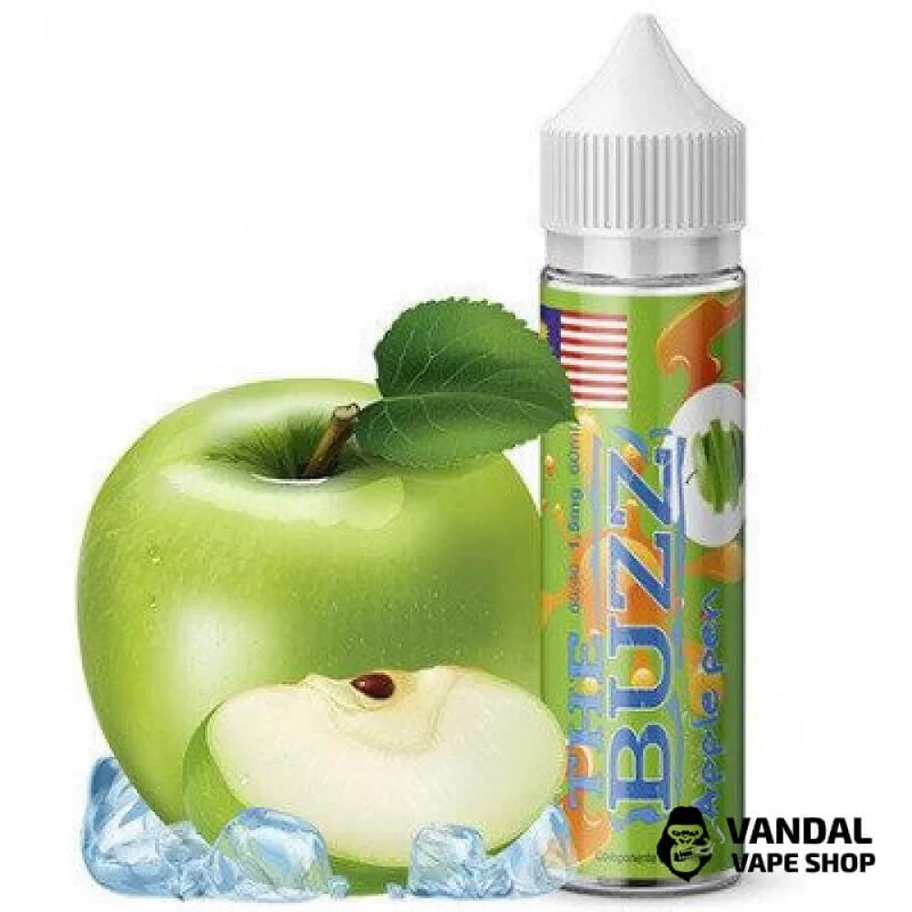 Жидкость The Buzz 60 мл на органическом никотине 3 мг со вкусом яблока с холодком Жидкость The Buzz 60 мл на органическом никотине 3 мг со вкусом яблока с холодком