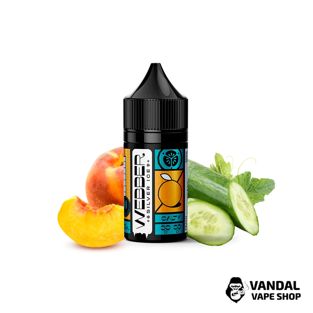 ЖИДКОСТЬ Webber SILVER ICE - Cucumber Peach 30 мл 30 мг - со вкусом сладкого персика с охлажденным огурцом ЖИДКОСТЬ Webber SILVER ICE - Cucumber Peach 30 мл 30 мг - со вкусом сладкого персика с охлажденным огурцом