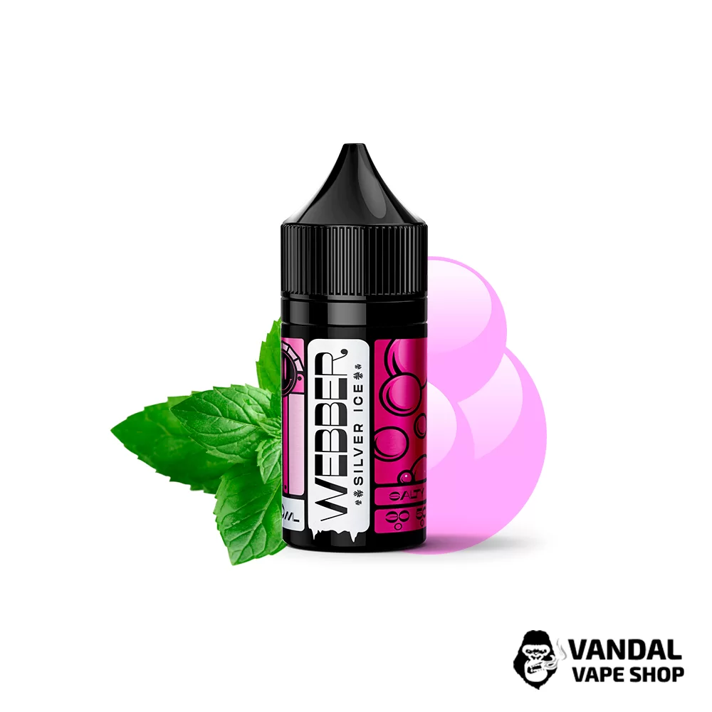 ЖИДКОСТЬ Webber SILVER ICE - Mint Bubble Gum  30 мл 30 мг - со вкусом мятной сладкой жвачки