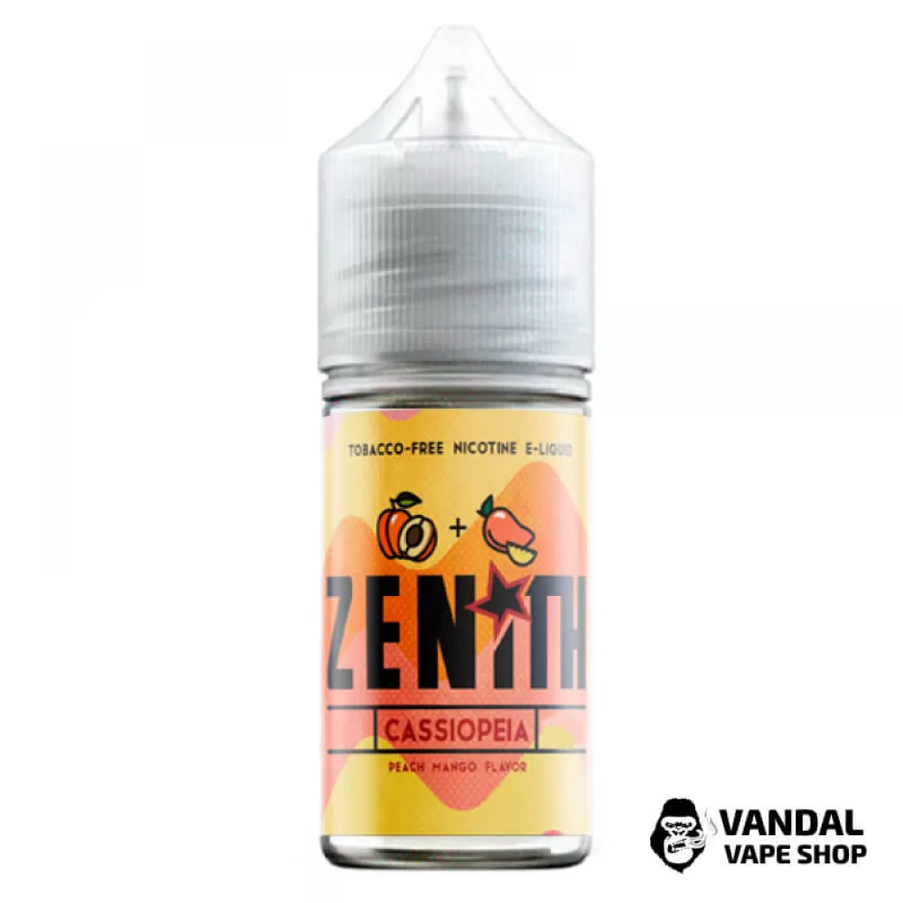 Премиальная солевая жидкость Zenith Salt Cassiopeia 30 мл, 25 мг со вкусом персика и манго