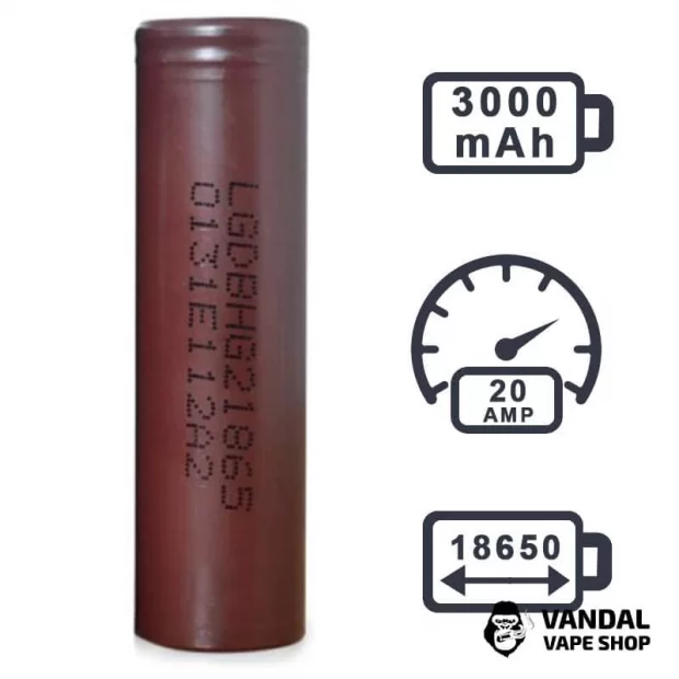 Акумулятор LG INR18650 HG2 3000 mAh (до 30А) (Original) 1130