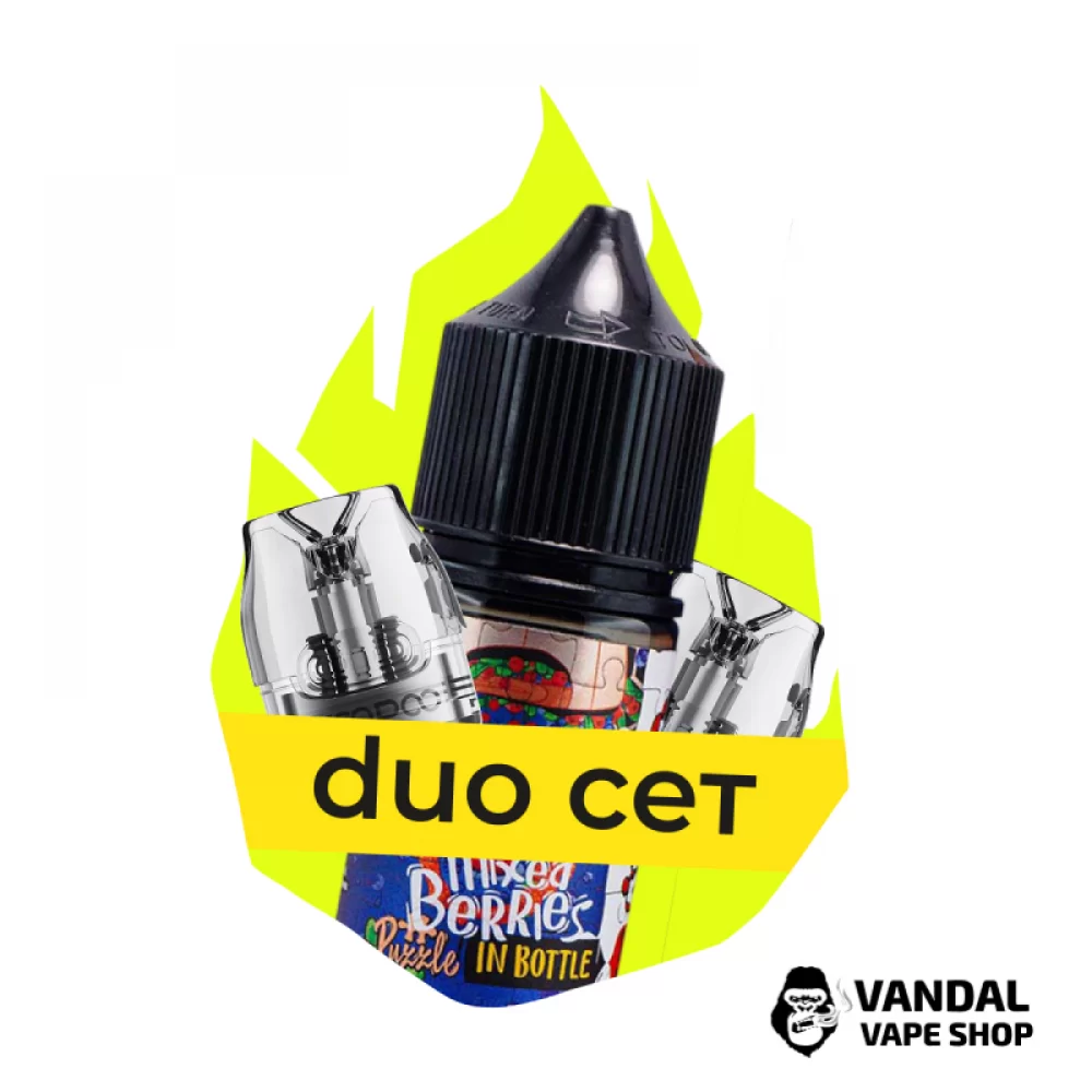 Комбінація Duo VMATE: 2 Картриджі Voopoo VMATE + Набір для самозамісу 30 мл Комбінація Duo VMATE: 2 Картриджі Voopoo VMATE + Набір для самозамісу 30 мл