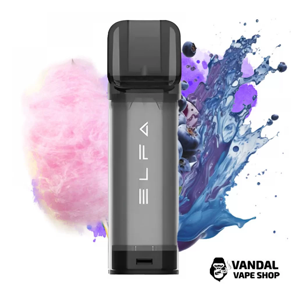 Заправлений картридж для ELF BAR ELFA 2 мл зі смаком солодкої вати з чорницею Заправлений картридж для ELF BAR ELFA 2 мл зі смаком солодкої вати з чорницею