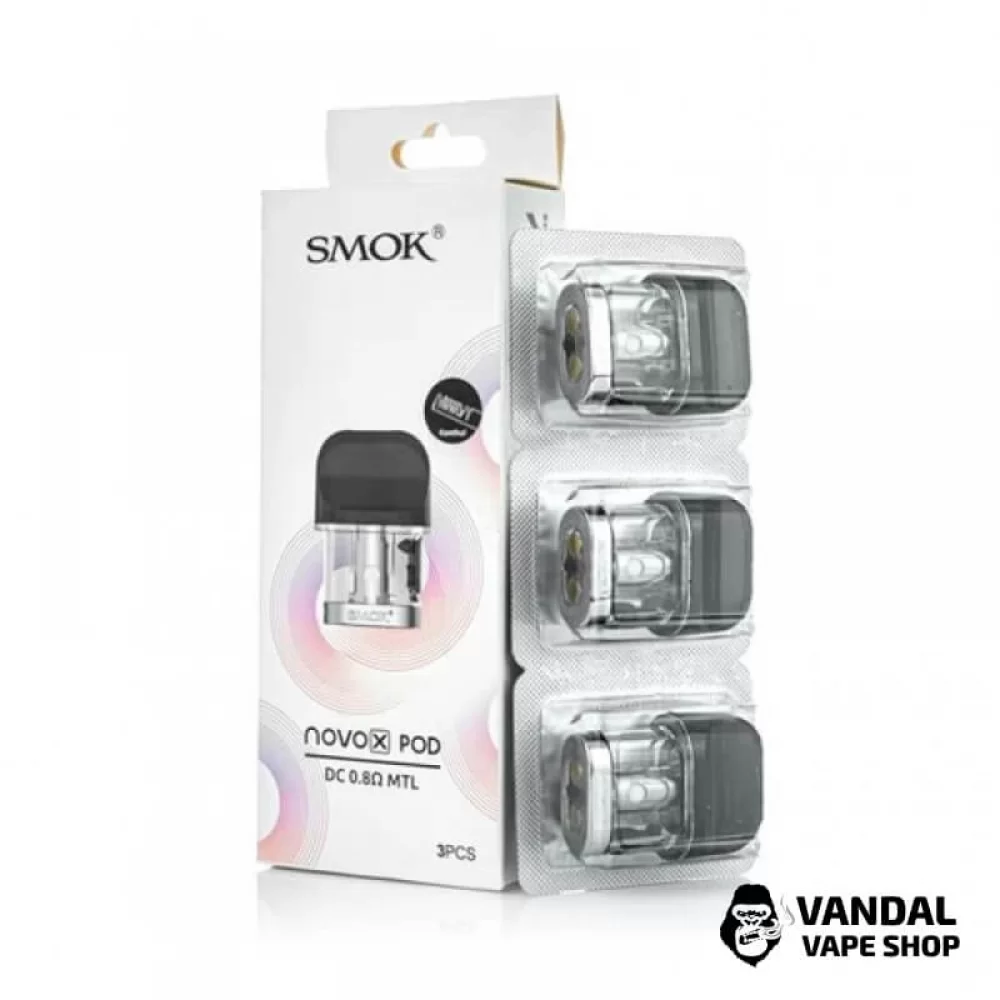 Сменный картридж Smok Novo X DC 0.8 ohm MTL Pod прозрачный Сменный картридж Smok Novo X DC 0.8 ohm MTL Pod прозрачный