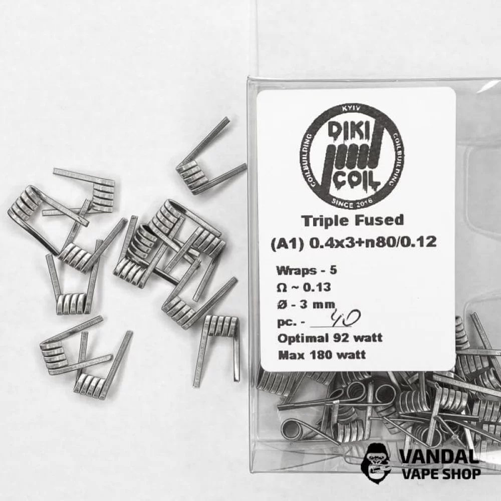 Готовая спираль Triple Staggered 0.13 Ohm (A1) 0.4x3+n80/0.12