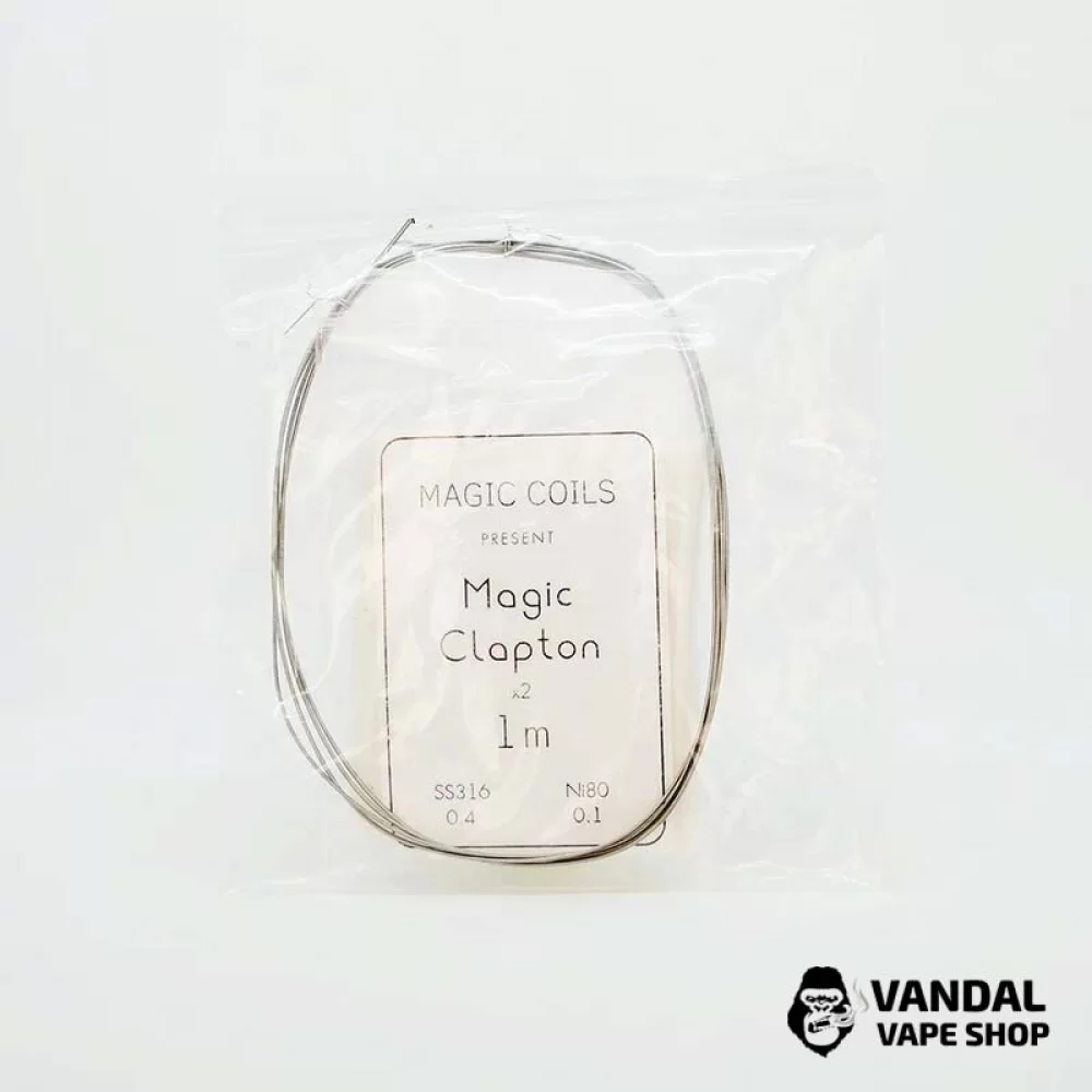 Дріт для спіралі Magic Coils Clapton - SS316 0.4 мм Nichrome 0.1 мм 1 м Дріт для спіралі Magic Coils Clapton - SS316 0.4 мм Nichrome 0.1 мм 1 м