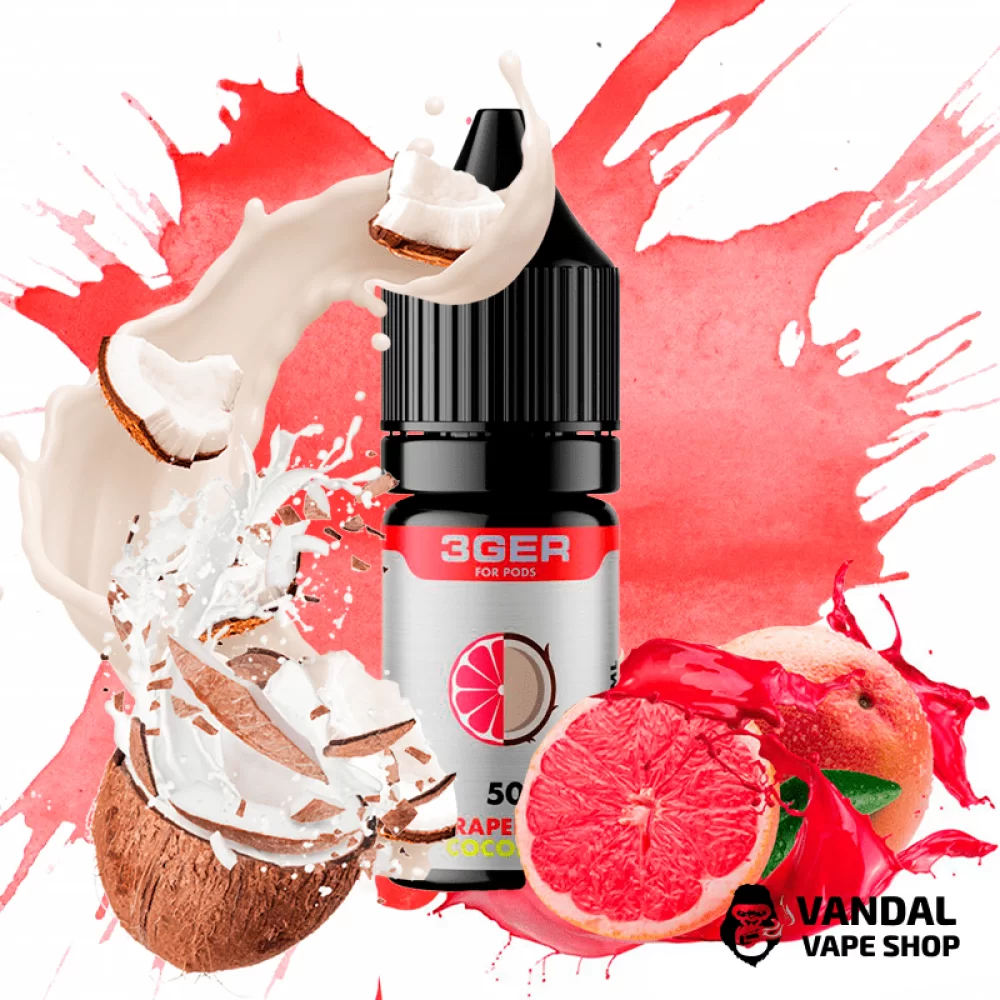 ЖИДКОСТЬ 3Ger Salt 10 мл НА СОЛЕВОМ НИКОТИНЕ 50 мг со вкусом кокоса и грейпфрута