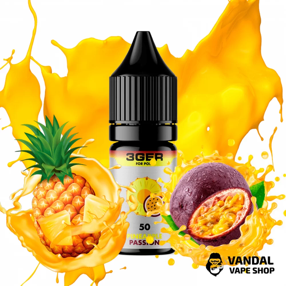 ЖИДКОСТЬ 3Ger Salt 10 мл НА СОЛЕВОМ НИКОТИНЕ 50 мг со вкусом ананаса и маракуйи