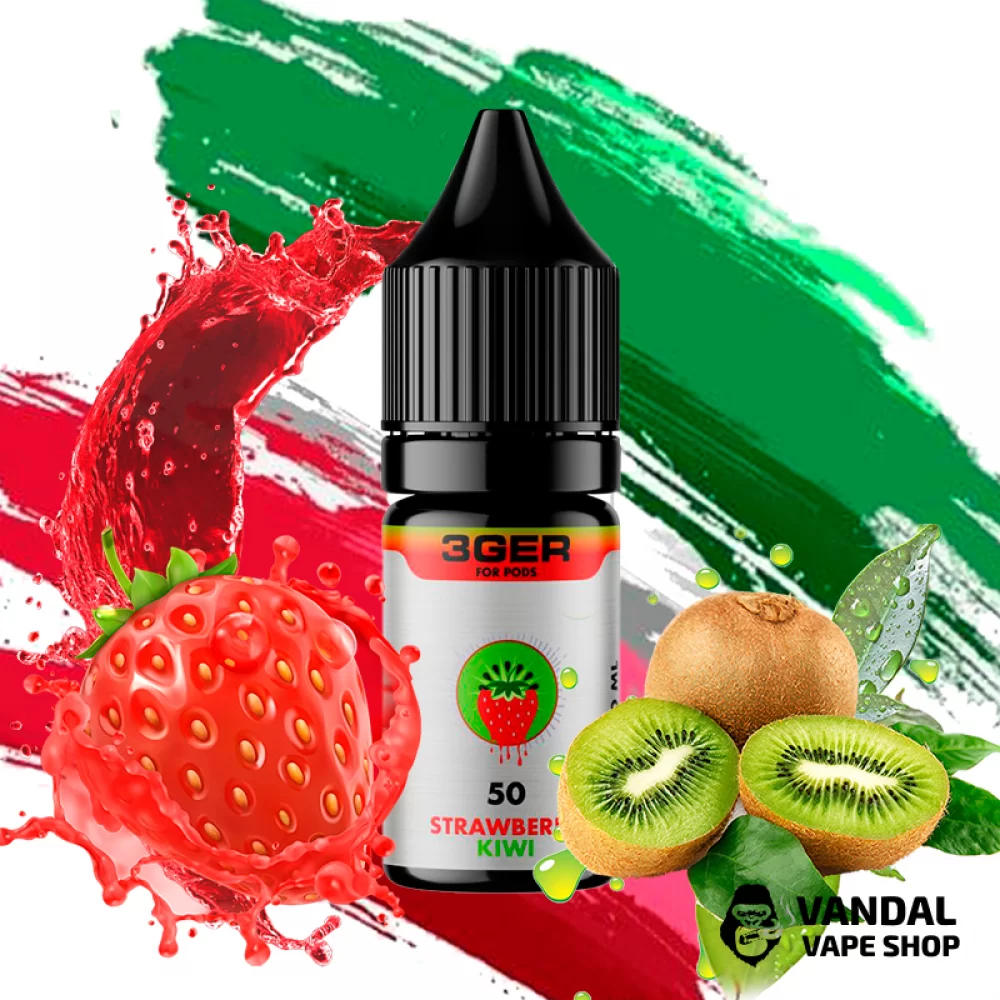ЖИДКОСТЬ 3Ger Salt 10 мл НА СОЛЕВОМ НИКОТИНЕ 50 мг со вкусом клубники и киви ЖИДКОСТЬ 3Ger Salt 10 мл НА СОЛЕВОМ НИКОТИНЕ 50 мг со вкусом клубники и киви