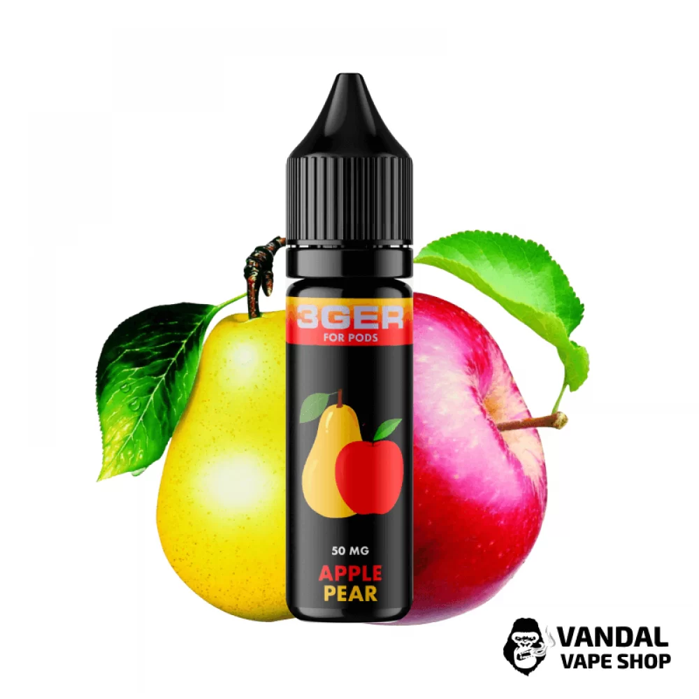 ЖИДКОСТЬ 3Ger Salt - Apple Pear 15 мл 50 мг НА СОЛЕВОМ НИКОТИНЕ СО ВКУСОМ яблока и груши
