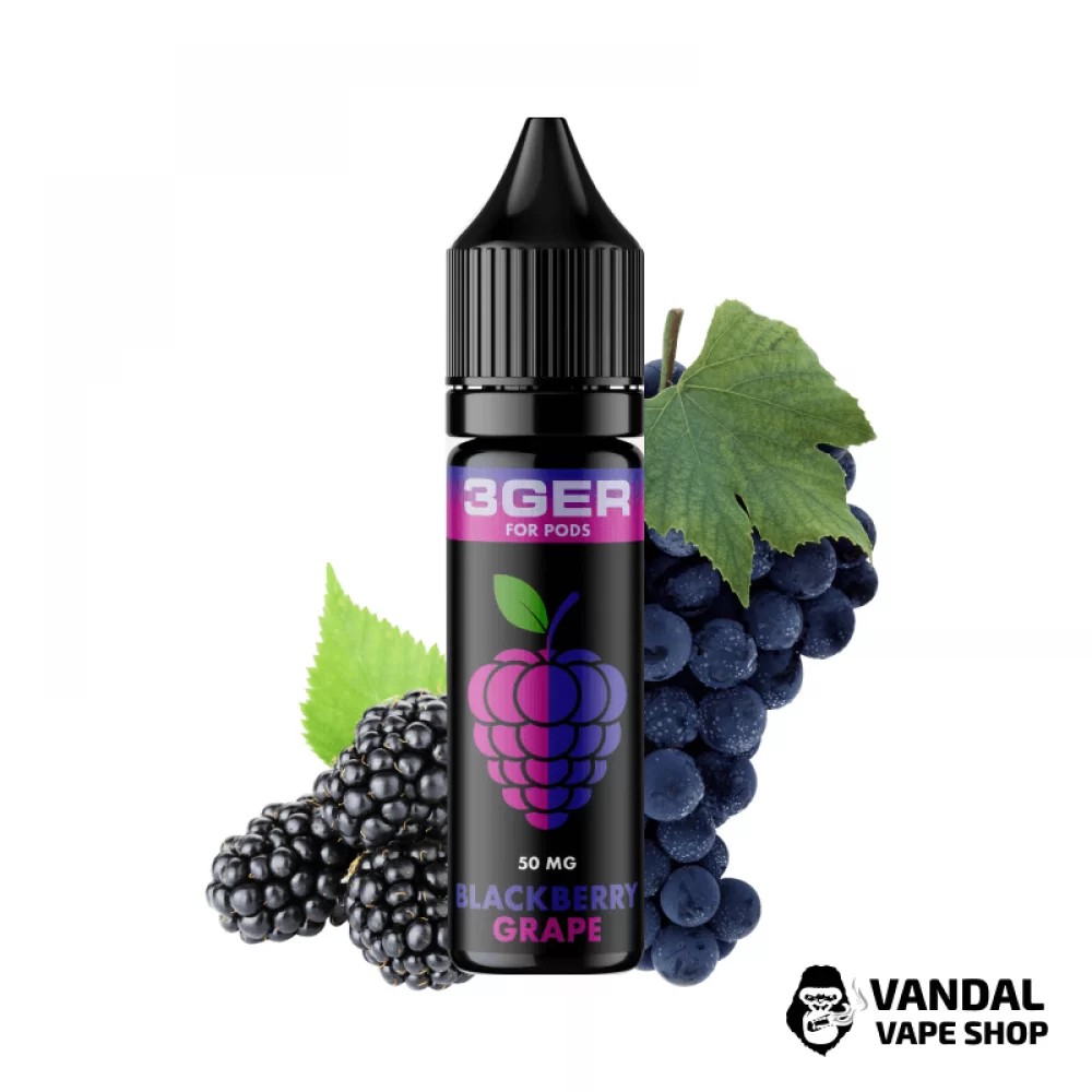 РІДИНА 3Ger Salt - Blackberry Grape 15 мл 25 мг НА СОЛЬОВОМУ НІКОТИНІ З СМАКОМ чорниці з виноградом