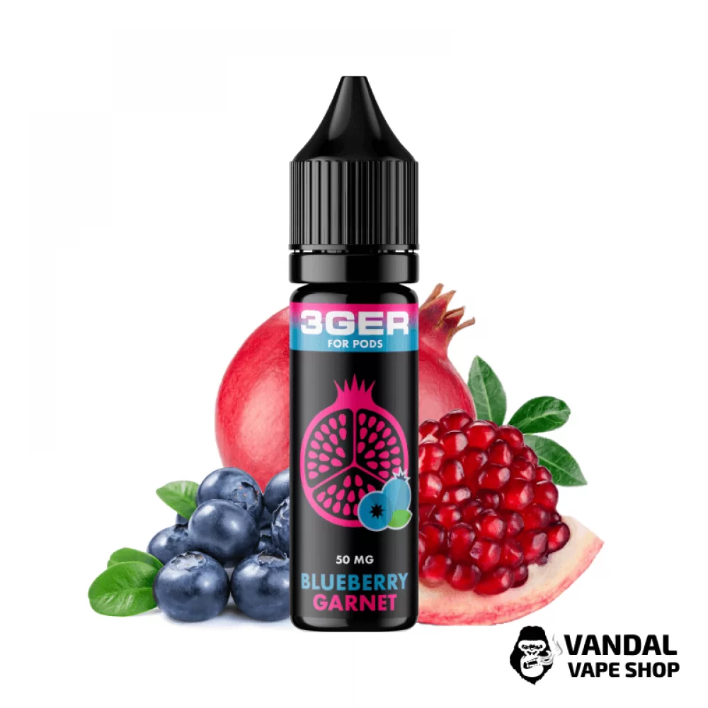 ЖИДКОСТЬ 3Ger Salt - Blueberry Garnet 15 мл 35 мг НА СОЛЕВОМ НИКОТИНЕ СО ВКУСОМ граната и ежевики