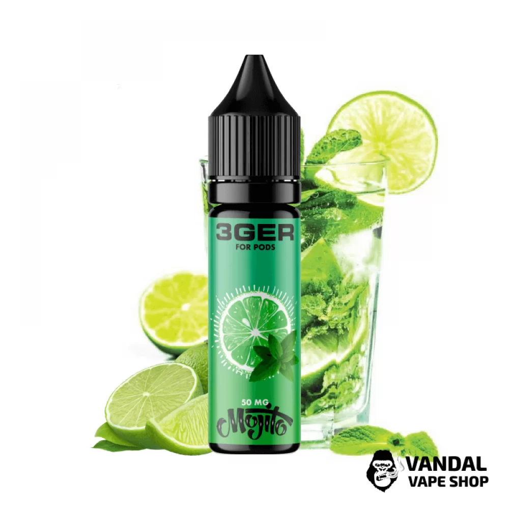ЖИДКОСТЬ 3Ger Salt - Mojito 15 мл 50 мг НА СОЛЕВОМ НИКОТИНЕ СО ВКУСОМ коктейля Мохито 