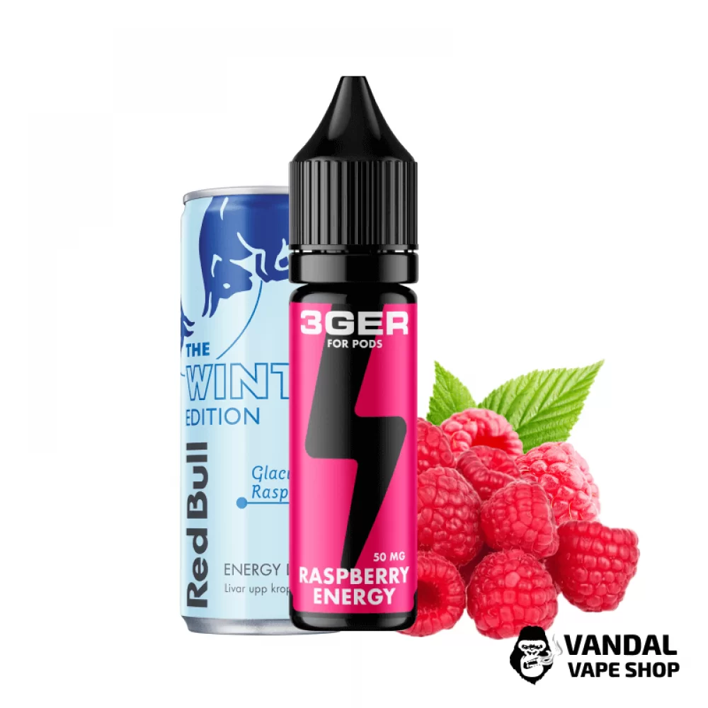 ЖИДКОСТЬ 3Ger Salt - Raspberry Energy 15 мл 35 мг НА СОЛЕВОМ НИКОТИНЕ СО ВКУСОМ енергетика с малиной