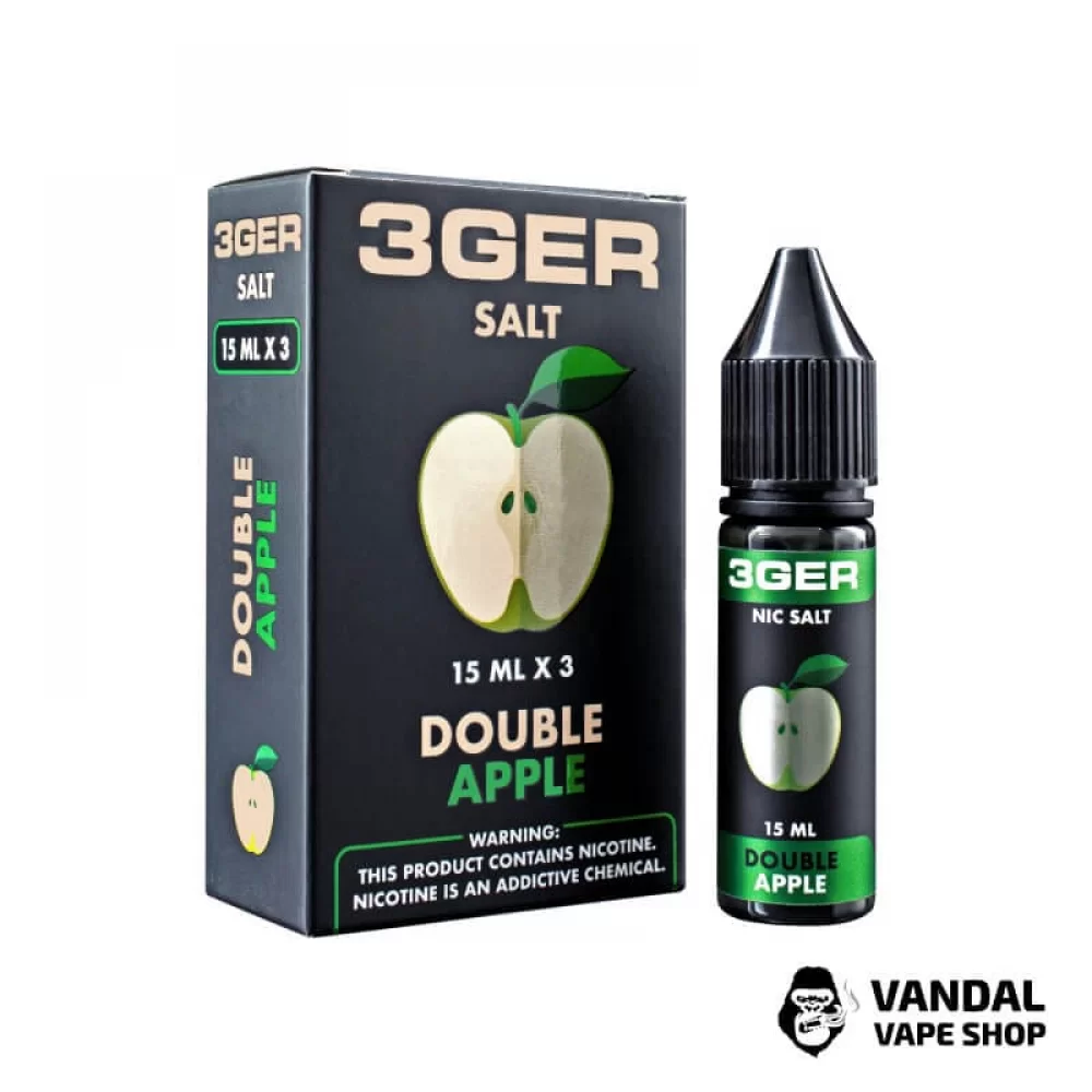 РІДИНА 3Ger Salt - Double Apple 15 мл 35 мг НА СОЛЬОВОМУ НІКОТИНІ З СМАКОМ соковитого яблука