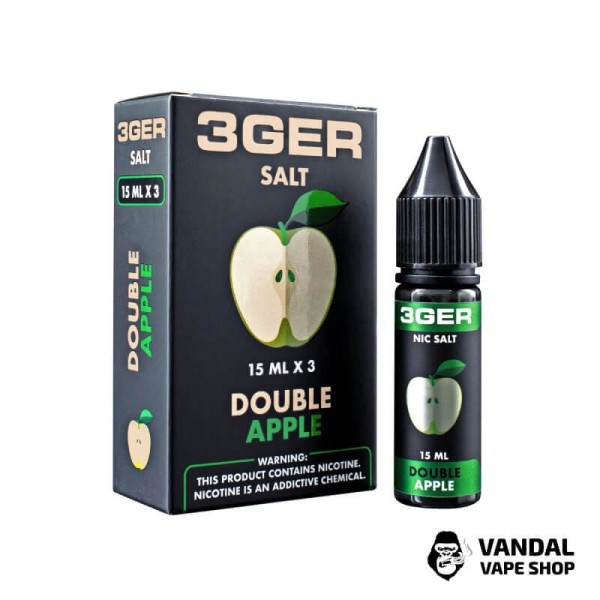 ЖИДКОСТЬ 3Ger Salt - Double Apple 15 мл 50 мг НА СОЛЕВОМ НИКОТИНЕ СО ВКУСОМ яблока