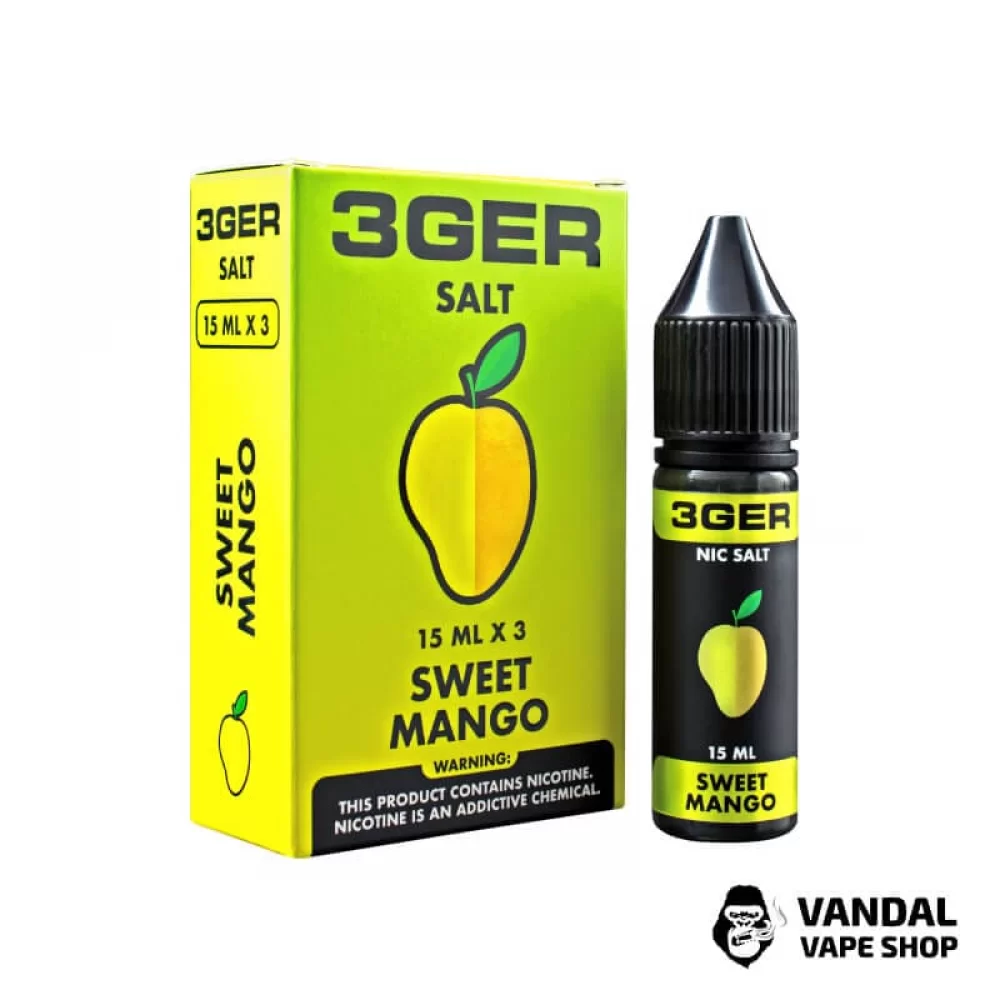 ЖИДКОСТЬ 3Ger Salt - Sweet Mango 15 мл 25 мг НА СОЛЕВОМ НИКОТИНЕ СО ВКУСОМ манго