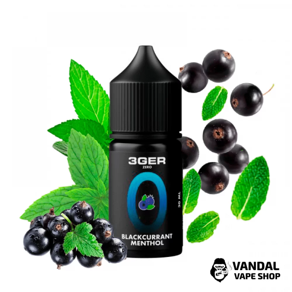 ЖИДКОСТЬ 3Ger Zero 30 мл, 0 мг со вкусом черной смородины с ментолом