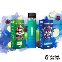 Набір M: Vaporesso XROS Mini Lime Green + 2 х OctoBar NFT 10 мл 50 мг (Apple Grape + Blue Razz)