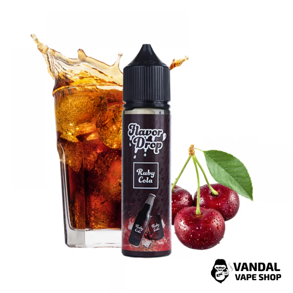 Жидкость Flavor Drop 60 мл 3 мг НА ОРГАНИЧЕСКОМ НИКОТИНЕ со вкусом кока-колы с вишней Жидкость Flavor Drop 60 мл 3 мг НА ОРГАНИЧЕСКОМ НИКОТИНЕ со вкусом кока-колы с вишней