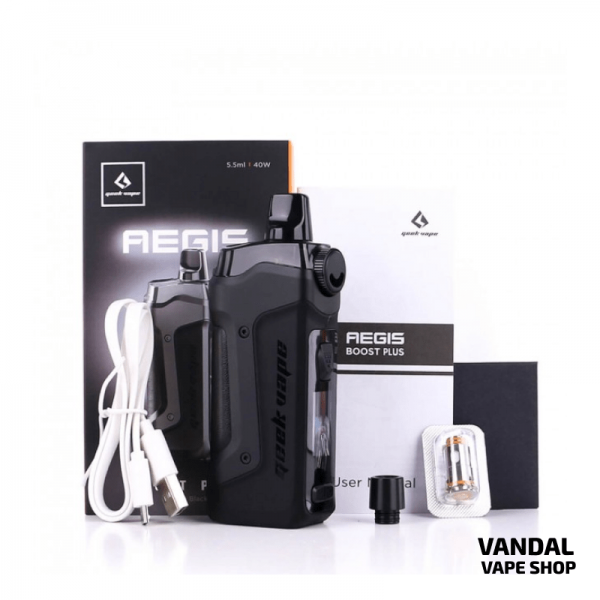 GeekVape Aegis Boost Plus Pod Kit 40W 3-in-1 (Original) в серебристом цвете