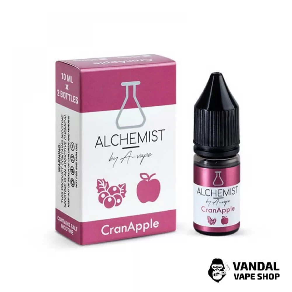 РІДИНА ALCHEMIST - Cranapple 10 мл 35 мг НА СОЛЬОВОМУ НІКОТИНІ З СМАКОМ яблука і журавлини РІДИНА ALCHEMIST - Cranapple 10 мл 35 мг НА СОЛЬОВОМУ НІКОТИНІ З СМАКОМ яблука і журавлини