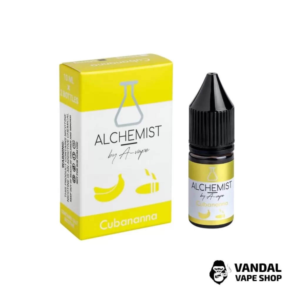 ЖИДКОСТЬ ALCHEMIST - Cubananna 10 мл 35 мг НА СОЛЕВОМ НИКОТИНЕ СО ВКУСОМ листьев табака с нежным ароматом банана ЖИДКОСТЬ ALCHEMIST - Cubananna 10 мл 35 мг НА СОЛЕВОМ НИКОТИНЕ СО ВКУСОМ листьев табака с нежным ароматом банана