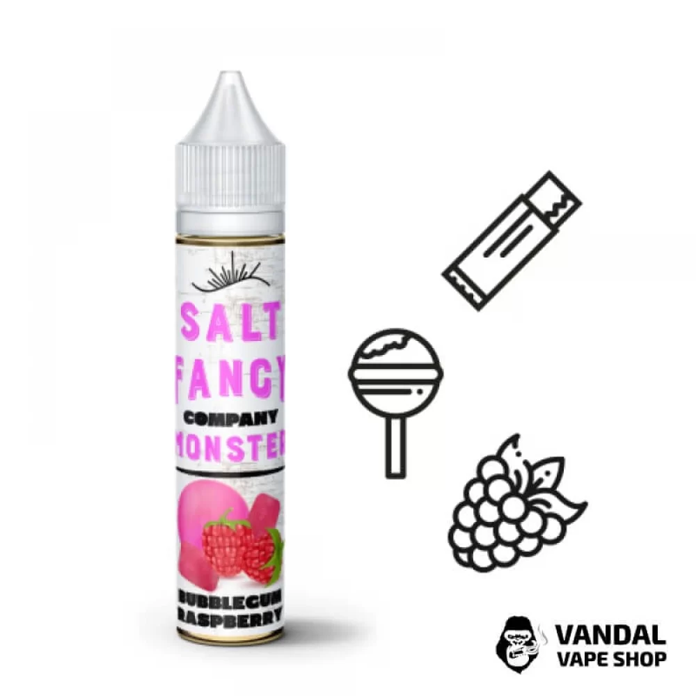 ЖИДКОСТЬ FANCY MONSTER (BLACK FACTORY) SALT - BUBBLEGUM RASPBERRY 30 МЛ 50 мг НА СОЛЕВОМ НИКОТИНЕ СО ВКУСОМ МАЛИНОВОЙ ЖВАЧКИ