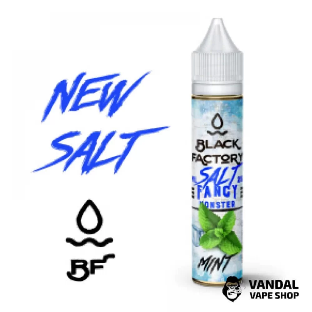 ЖИДКОСТЬ FANCY MONSTER (BLACK FACTORY) SALT - Mint 30 МЛ 25 мг НА СОЛЕВОМ НИКОТИНЕ СО ВКУСОМ мяты и ментола