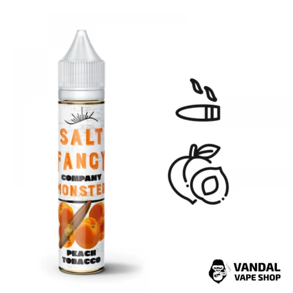 ЖИДКОСТЬ FANCY MONSTER (BLACK FACTORY) SALT - Peach Tobacco 30 МЛ 50 мг НА СОЛЕВОМ НИКОТИНЕ СО ВКУСОМ табака с персиком