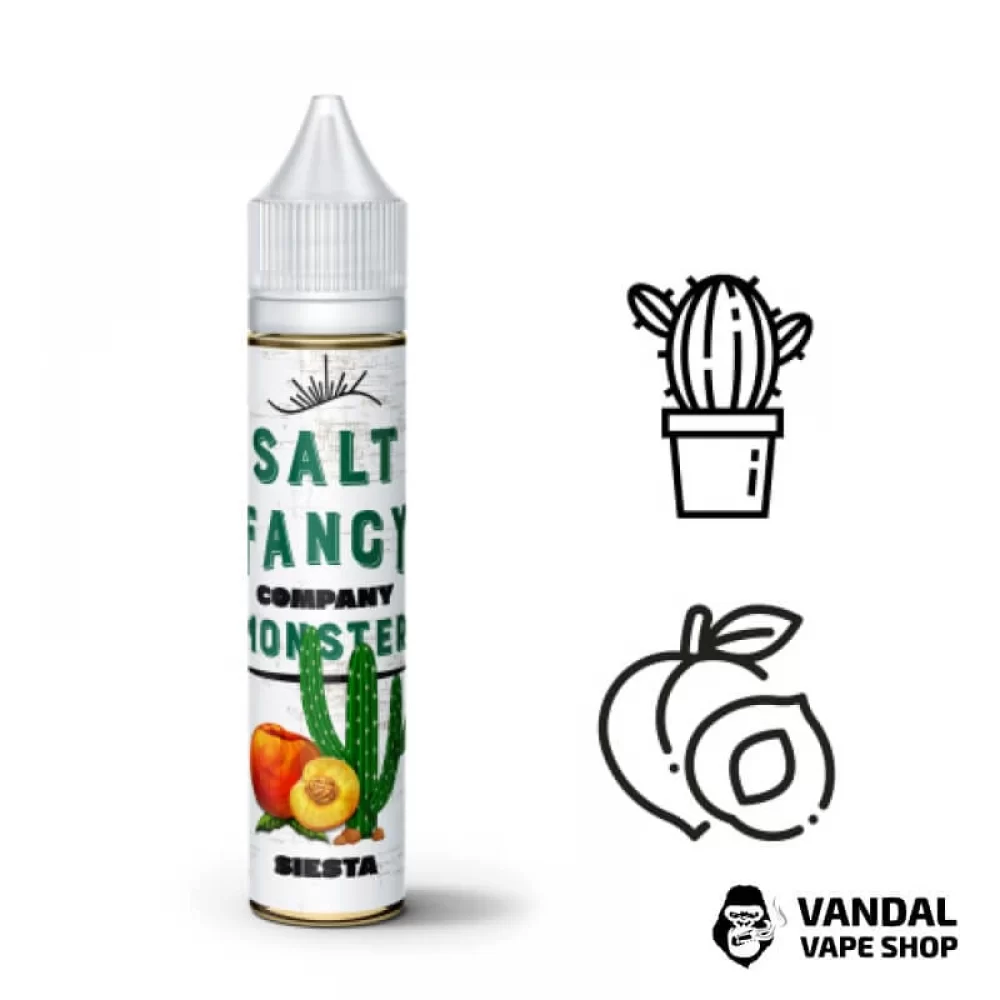 ЖИДКОСТЬ FANCY MONSTER (BLACK FACTORY) SALT - Siesta 30 МЛ 50 мг НА СОЛЕВОМ НИКОТИНЕ СО ВКУСОМ кактуса с персиком