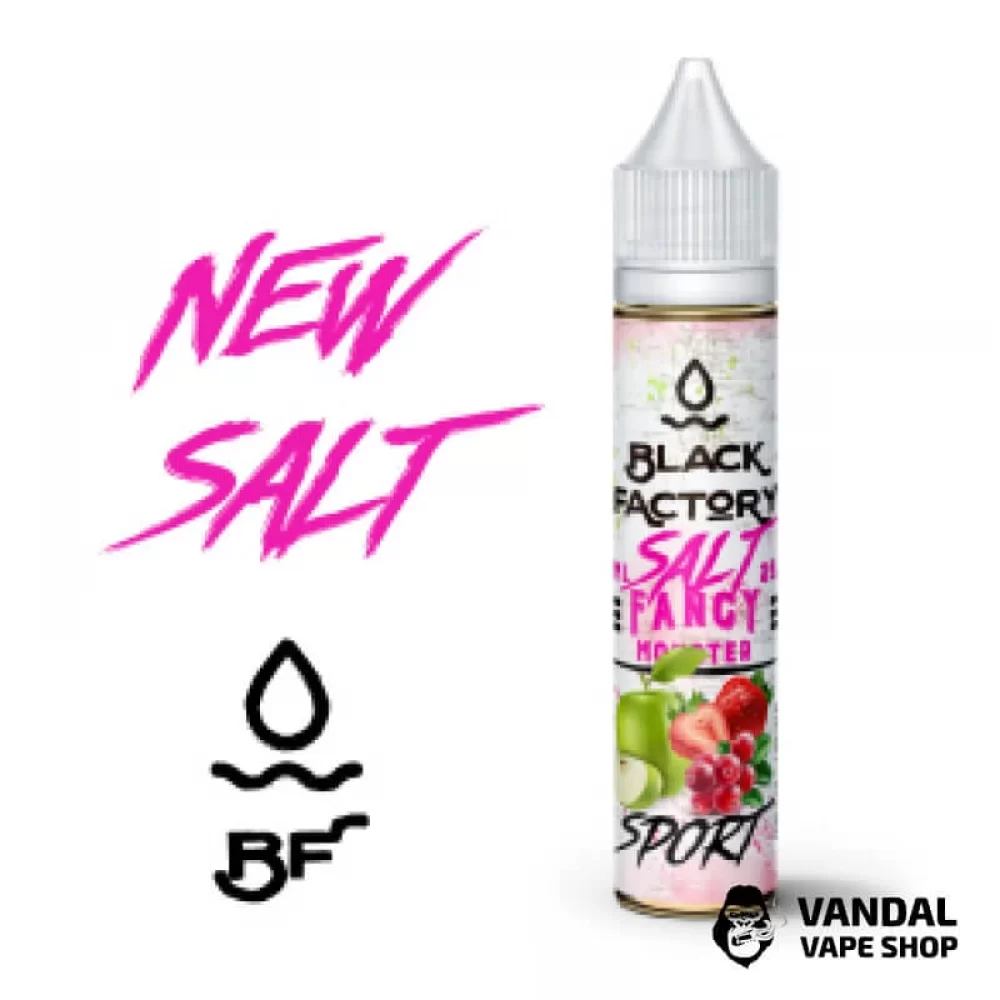 ЖИДКОСТЬ FANCY MONSTER (BLACK FACTORY) SALT - Sport 30 МЛ 25 мг НА СОЛЕВОМ НИКОТИНЕ СО ВКУСОМ клюквы, клубники и яблока ЖИДКОСТЬ FANCY MONSTER (BLACK FACTORY) SALT - Sport 30 МЛ 25 мг НА СОЛЕВОМ НИКОТИНЕ СО ВКУСОМ клюквы, клубники и яблока