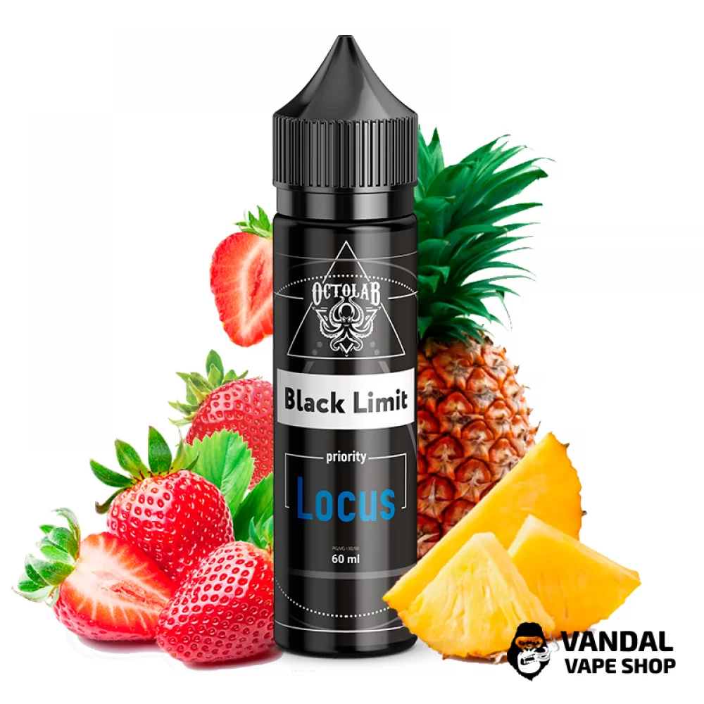 ЖИДКОСТЬ Black Limit - Locus 60 мл 15 мг НА органическом НИКОТИНЕ СО ВКУСОМ ананаса и клубники