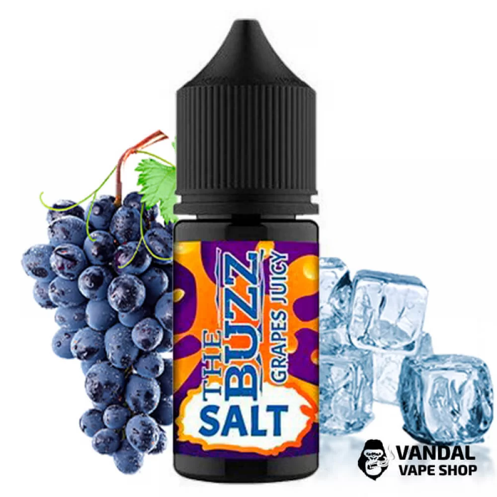 Рідина The Buzz Salt 30 мл НА СОЛьовому нікотині 50 мг зі смаком винограду з холодком Рідина The Buzz Salt 30 мл НА СОЛьовому нікотині 50 мг зі смаком винограду з холодком