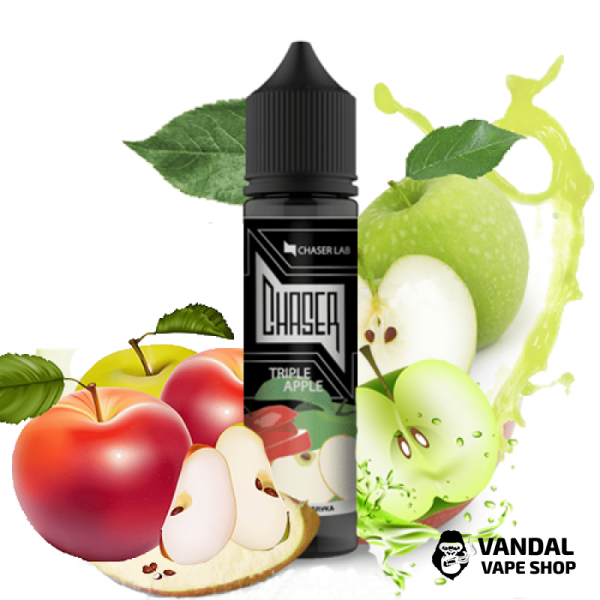 Рідина Chaser Black Triple Apple 60 мл, 6 мг, на органічному нікотині, зі смаком потрійного яблука