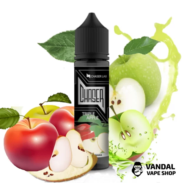 Жидкость Chaser Black Triple Apple 60 мл, 0 мг,  на органическом никотине, со вкусом тройного яблока