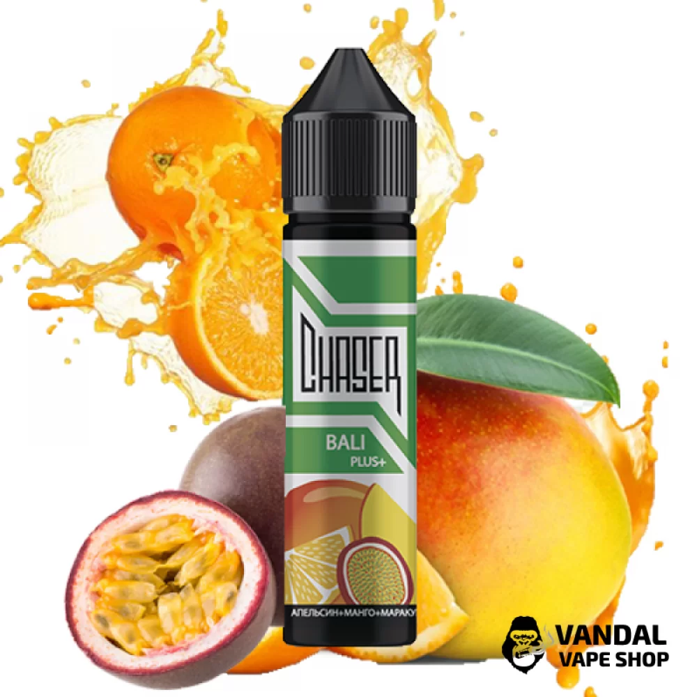 Жидкость Chaser Black Bali Plus 60 мл, 0 мг, на органическом никотине, со вкусом Манго, апельсина и маракуйи Жидкость Chaser Black Bali Plus 60 мл, 0 мг, на органическом никотине, со вкусом Манго, апельсина и маракуйи