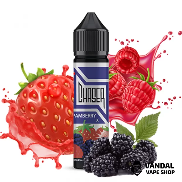 Рідина Chaser Black Pamberry X 60 мл, 6 мг, на органічному нікотині, зі смаком ожини, полуниці та малини