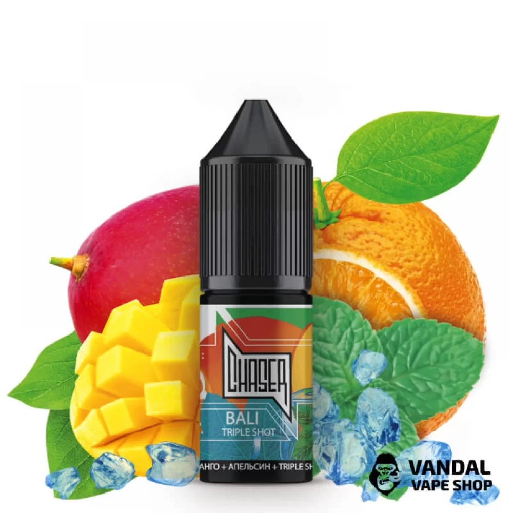 ЖИДКОСТЬ Chaser Salt - Bali Triple Shot 10 мл 30 мг НА СОЛЕВОМ НИКОТИНЕ СО ВКУСОМ Манго, апельсина и маракуи