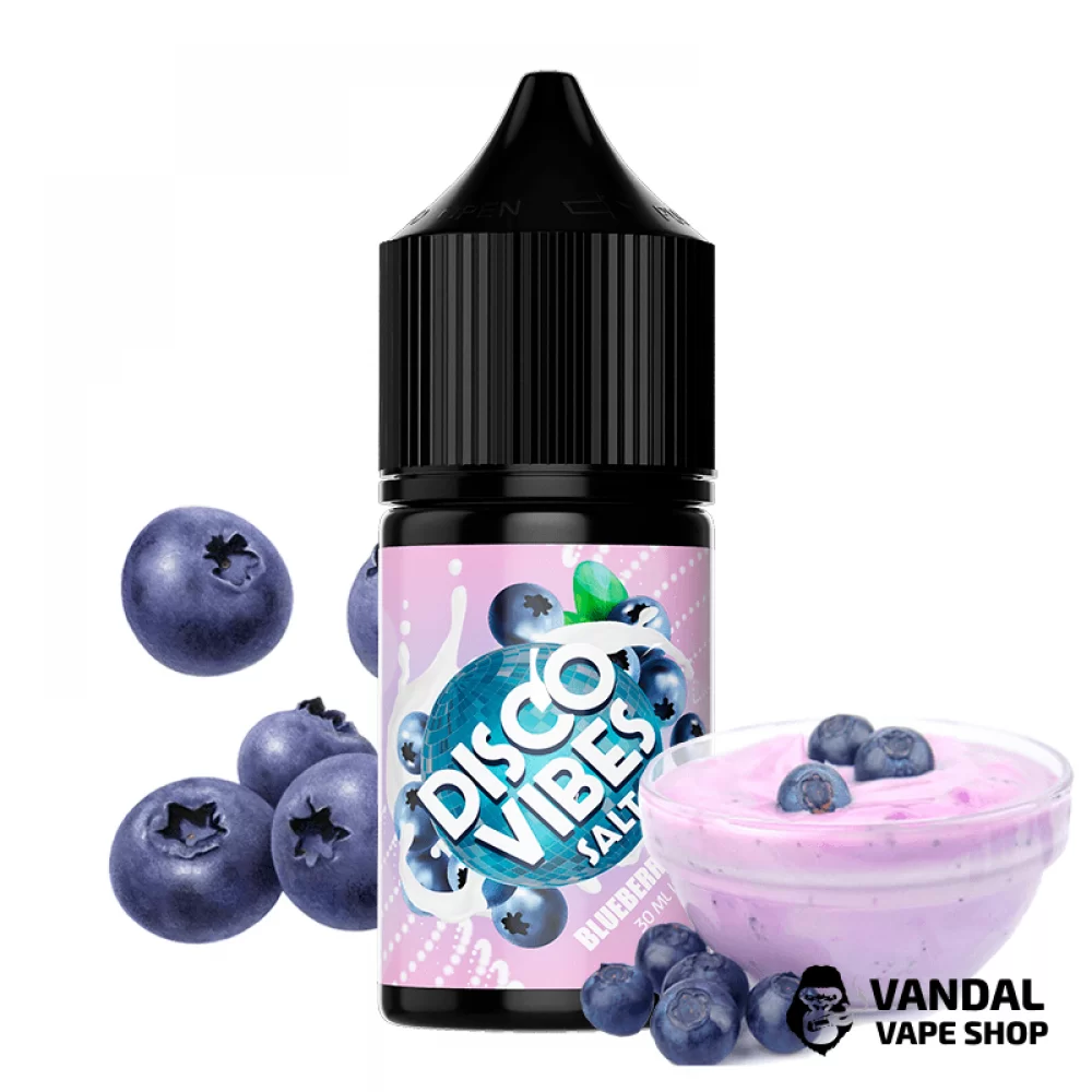 ЖИДКОСТЬ Disco Vibes - Blueberry Yogurt 30 мл 35 мг НА СОЛЕВОМ НИКОТИНЕ СО ВКУСОМ черничного йогурта