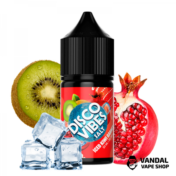 ЖИДКОСТЬ Disco Vibes - Iced Kiwi Garnet 30 мл 50 мг НА СОЛЕВОМ НИКОТИНЕ СО ВКУСОМ киви и граната со льдом