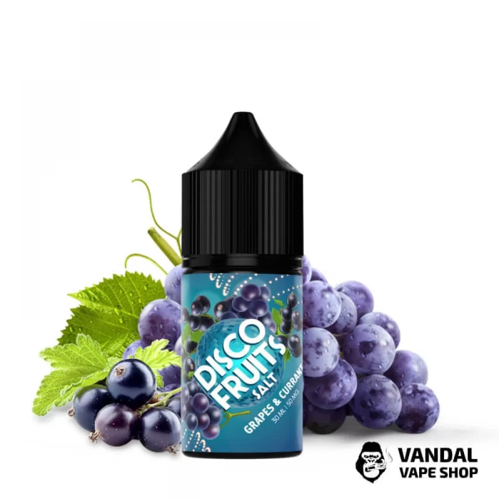ЖИДКОСТЬ DISCO FRUITS - Grapes Currant 30 мл 35 мг НА СОЛЕВОМ НИКОТИНЕ СО ВКУСОМ винограда с смородиной